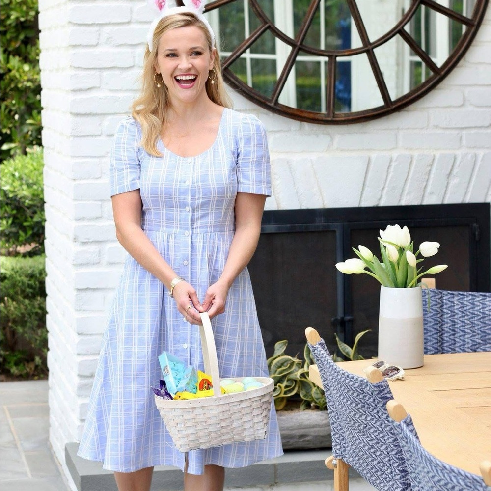 Draper James Button Front Linen Dress